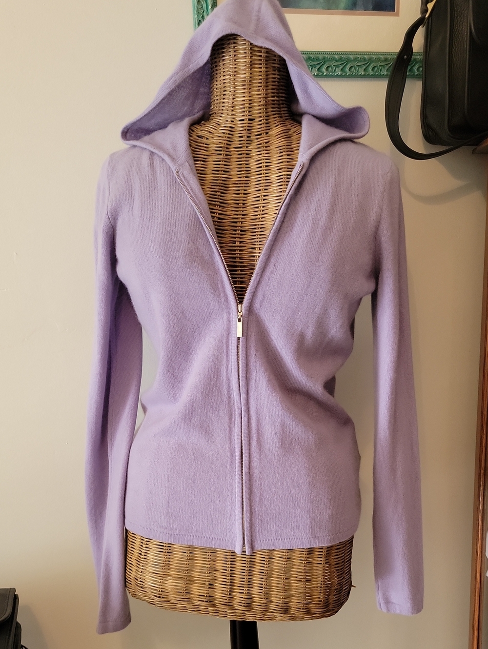 Sutton Studio Cashmere Full Zip Hooded Sweater szM